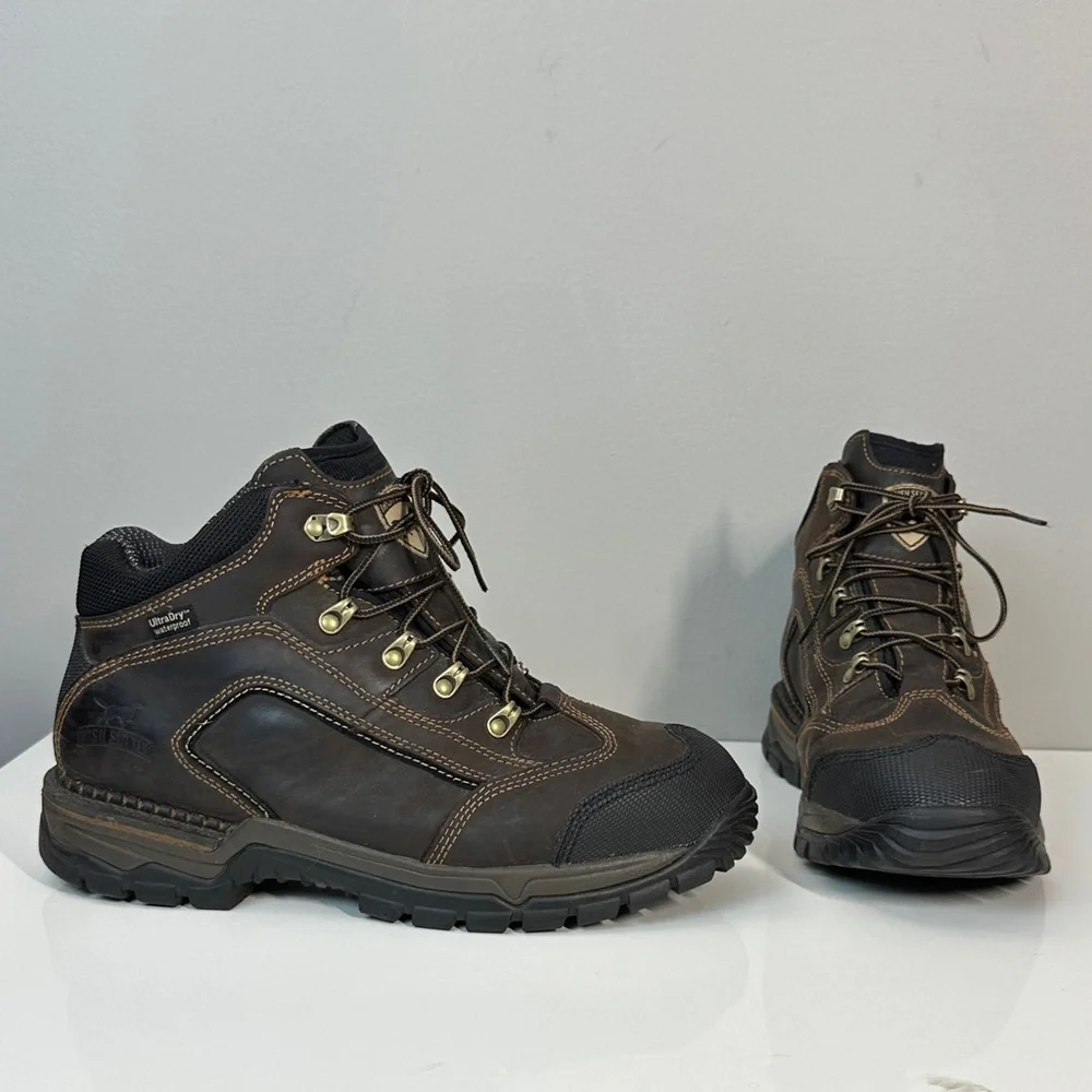 Irish Setter 83402 Two Harbors Leather Waterproof Steel Toe Hiker Boot Size 10.5